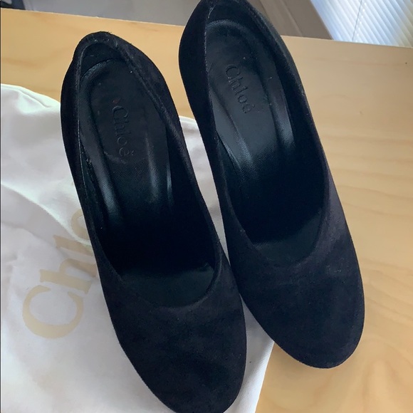 Chloe black suede heels sz 38 - Picture 3 of 7